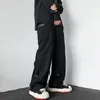 メンズパンツブラックグレートレンドファッション服リボンカーゴパンツルーズジョガーマンストレートズボンのスウェットパンツメンストリートウェア