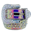 2022 Cinturón de diseñador Bb Simon Cinturón para hombres Damas Diamante brillante Negro Blanco Azul Rojo Multicolor K5AW # 311T