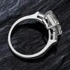 Pierścienie Sklep 925 Sterling Srebrny szmaragd Cut Stworzenie Moissanite kamień szlachetny ślub