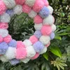 Dekoratif çiçekler sevimli peluş top çelenk örme yün valentine s gün tatil düğün ev dekor parti lehine