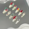 Valse nagels Liefde van Agaat nagels nep pers op nagels korte druk op nagels Schattig tienermeisjes carrière geschenken Kerstmis Q240122