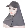 Vêtements ethniques Musulman Hijab Turban pour femmes Prêt à porter Casquette de baseball instantanée Chapeaux de soleil Foulard Foulard Couverture complète Cou Bandana de couleur unie