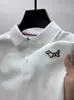 100% Cotton Long Sleeve Polo Shirt Men's Spring Autumn New Trend Korean Edition Fashion Dog Embrodery Casual Paul Lapel T-shirt