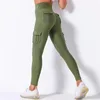 Capris High midja Push Up Sporty Leggings Woman Riding Pants Solid Color Stretch Leging With Pocket Workout Fitness Running Leggins