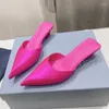Slippers Exquisite Ladies Summer Candy Color Upper Satin Material High Heel Banquet Pointed Toe Female Pumps