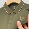 Neues, modisches, besticktes Herren-Poloshirt aus 100 % Baumwolle, einfarbig, schmale Passform, Markenkleidung, hochwertiges Golf-T-Shirt