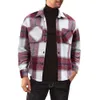 Manteau pour hommes nouveau à manches longues revers Plaid flanelle simple boutonnage coupe ample veste de chemise pour hommes