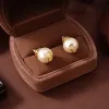 Designer de moda 18k brincos de diamante de ouro para mulheres de aço inoxidável ouro diamante hoop pérola jóias de luxo mulheres brinco de prata parafuso prisioneiro
