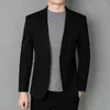 Trajes para hombres 2024 Boutique Moda Negocios Caballero Estilo británico Casual Color sólido Tendencia Slim Versión coreana Boda Anfitrión Blazer