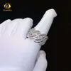 T GG Diseñador de joyas Corte baguette VVS Moissanite Hip Hop Anillo cubano chapado en oro de 18 quilates Plata de ley 925 Anillo heladoHipHop