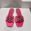 Rene Caovilla Flats Slippersデザイナーサンダルスライド女性靴サテンヒマワリクリスタルモカシンフリップフロップサマービーチカジュアルサンダルトップ品質ボックス34-43