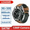 Montres LZAKMR S08 50M plongée étanche 4G Version mondiale montre intelligente hommes Wifi Android OS SIM 13MP caméra GPS 4800mAh chat vidéo 32G