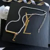 Vergulde diamanten luxe ketting verjaardag reizen boetiek koperen ketting ontwerper merk sieraden ontwerp cadeaus voor vrouwen charmante ketting met doos