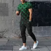 Nuova tuta primavera estate da uomo stile etnico irlandese stampata in 3D T-shirt a maniche corte e pantaloni lunghi da uomo 2 pezzi per il tempo libero