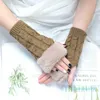 Pięć palców Rękawiczki jesień zima stały kolor studenci pisze Keep Warm Korean Knitting Lady Bez palca Ochrona ręka Włosy Hałaz