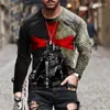 Men's T Shirts Hero Knight Mask Print T-Shirt Fashion Harajuku Hip Hop Streetwear Oversized 5XL 6XL Men Casual Long Sleeve O-Neck Tops 2024