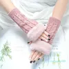 Pięć palców Rękawiczki jesień zima stały kolor studenci pisze Keep Warm Korean Knitting Lady Bez palca Ochrona ręka Włosy Hałaz