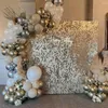 Party Decoration Luxury Aluminum Stand Adjustable Gold Shimmer Wall Backdrop Panel Glitter Bling For Wedding