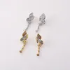 Baumeln Ohrringe Mode Frauen Gold Farbe Strass Schmetterling Kristall Lange Quaste Drop Schmuck Für Mädchen Geschenk Zubehör