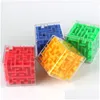 Ander speelgoed Puzzel en vroege educatie Transparant 3D Lopende kralen Doolhof Marmer Intelligentie Decompressie Rubix-kubus voor Adt Mirror Qu Otged