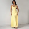 Traje de baño para mujer Pareo Mujeres Playa Cover Up Vestido 2024 Ropa Verano Slim Fit Bolsillo Alta Cintura Correa Sólido Spandex para traje de baño Traje de baño