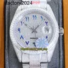 Ap moissanite męski zegarki automatyczne VVS Silver Diamonds Pass Test Automatyczny ruch Eternity Hip Hop Watches RRF Najnowsze produkty 126334 126331 126333 Yello