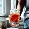 شرب نظارات مع أغطية القبة والقش الزجاجي يمكن على شكل أكواب البيرة مثلج القهوة القهوة كأس DIY Drinkware 240122