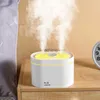 Humidificateurs 800 ml Double buse humidificateur d'air 2000 mAh sans fil arôme huile essentielle diffuseur USB brumisateur chaud veilleuse parfum de maison YQ240122