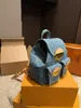 24ss bolsa feminina de luxo designer denim mochila feminina bolsa de ombro bolsa de livro mochila ao ar livre de luxo não tem medo de arranhar 20cm