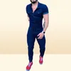 Men039s Dżinsy Dżins kombinezon dla mężczyzn kombinezon Romper Fashion Streetwear One Piece Slim Fit Short Sleeve Playsits Joggers Mężczyzna 8963303