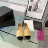 Novo canal de couro vestido sapatos lona mocassins alpercatas mulher luxe cap toe couro genuíno acolchoado mão pura costura mulher apartamentos luxo chinelos 35-42