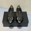 Mulheres de luxo designer clássico dupla letra mocassins marca francesa moda diamante treliça preto vestido sapatos scarpe sola grossa pele carneiro sapato formal sapatos casuais