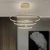 Lâmpadas pendentes casa sala de estar decoração anel teto jantar led lustre iluminação interior pendurado luminária lustre