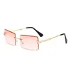 Solglasögon ramar Rimless Rectangle Shades Eyewear Summer Glasses Trendy UV400 Fashion