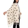 Ethnic Clothing Jack Russell Terrier Dog Bones Scarf Wrap For Women Long Winter Warm Tassel Shawl Unisex Animal Scarves