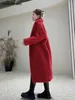 Top Maxmaras Teddy Bear Cappotto Donna Cappotti in cashmere 2024 New India Rosso m Home Stesso stile Donna Pelliccia Particella Camel Fleece Lunghezza media Capispalla