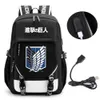 Bags Anime Attack on Titan Wings of Freedom Backpack School Book Bags Mochila Travel USB Port Bag Laptop Boy Girls Gift