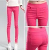 Capris Bonbonfarbene Damen-Stretch-Bleistifthose für Damen, elastische hohe Taille, dünne Leggins, Femme, Grün, Rosa, Weiß, Grau, Lila, Leggings