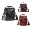 PI Uncle Men's Brand Leather Messenger Bag Casual Shoulder Bag Multifunktionell handväska Business Small Backpack280G