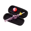 Headshop888 NC066 Dab Rig Pipe à fumer 10 mm Titane Céramique Clous Quartz Banger Nail Dabber Outil Clip Silicon Jar Étui en cuir Set Pipes en verre