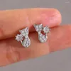 Boucles d'oreilles chaton à la mode en Zircon pour femmes, cadeaux d'anniversaire, noël, famille et amis