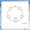 Designer Van Clover Jewelrys Four Leaf Clover Bracelet Clef Cleef Bracelets bangle High Edition 18K Rose Gold Red Agate Grass Plated Womens Five Flower White Fritill