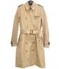 Trench coat loja boutique kensington comprimento médio feminino duplo breasted blusão casaco popular estilo fino