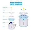 Matare 2.4L Automatisk kattvatten Fountain Electric LED Mute Drinker Feeder Dog Cat Water Drinking Fountain Bowl USB Pet Water Dispenser