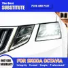 Acessórios do carro lâmpada dianteira para skoda octavia led conjunto do farol 18-20 luz de circulação diurna streamer indicador de sinal de volta