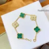 ヴァンクローバージュエリークリーフブレスレットバン4Four Leaf Vanly Clefly Clover Charm 6 Colors Bangle Chain 18K Gold Agate Shell Motherofpearl