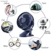 Electric Fans Portable USB Table Fan Clip-On Type 5000/10000MAH Uppladdningsbar Mini Desk Fan 720 graders rotation 5 Hastigheter Justerbar klipp-On-fläkt240122