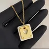 Pendants 925 Silver Gilded European And American Small Square Hollow Out Love Necklace Temperament Women Fashion Brand Jewelry Gift