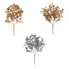 装飾的な花黄金人工木の葉シミュレーション植物葉の枝プラスチック偽物の家の結婚式の花のアレンジメント装飾