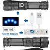 Flashlights TMWT LED Flashlight XHP50 High Power USB Rechargeable Flashlight 5 Modes Lantern Self Defense Shocker Torch Tactical Lamp 240122